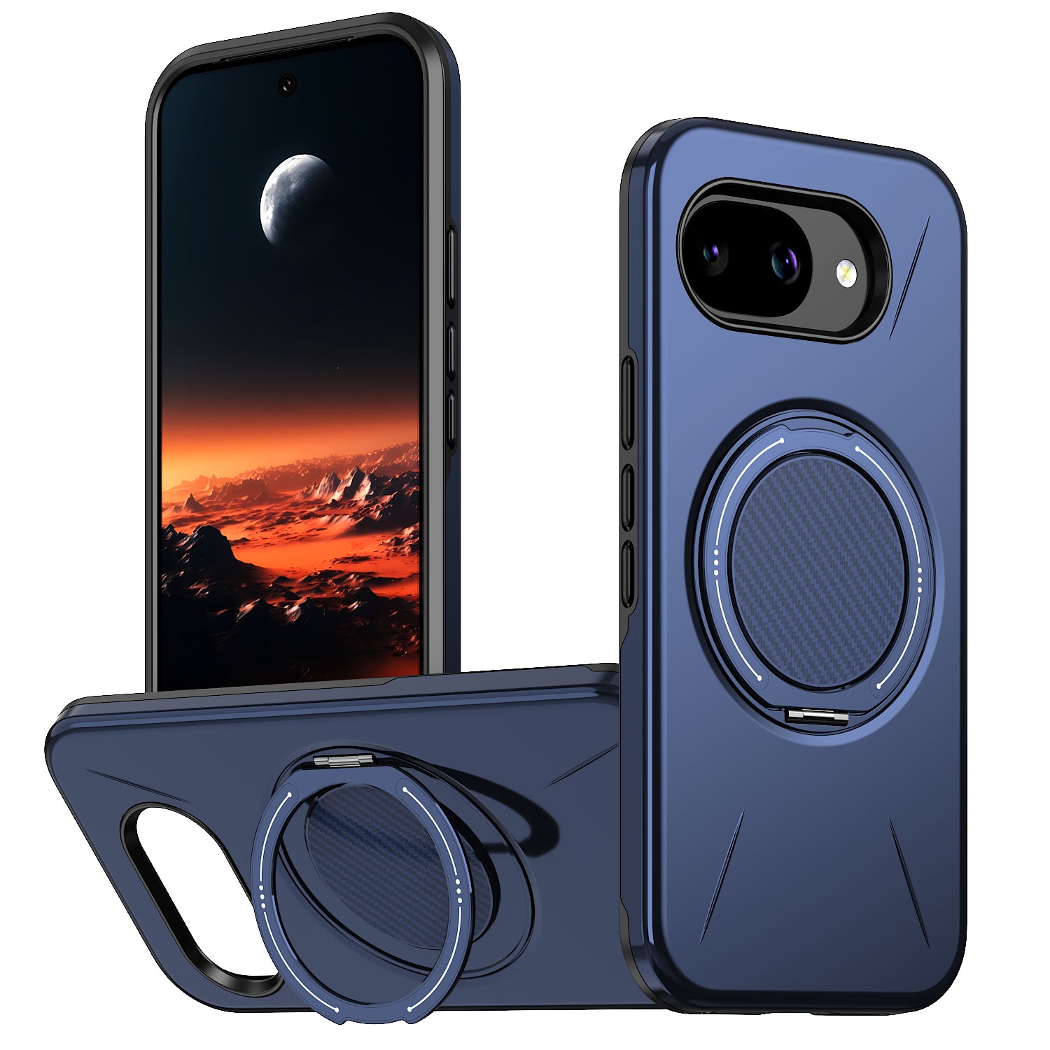 For Google Pixel 10a Magnetic Case Rotating Kickstand TPU + PC Phone Cover
