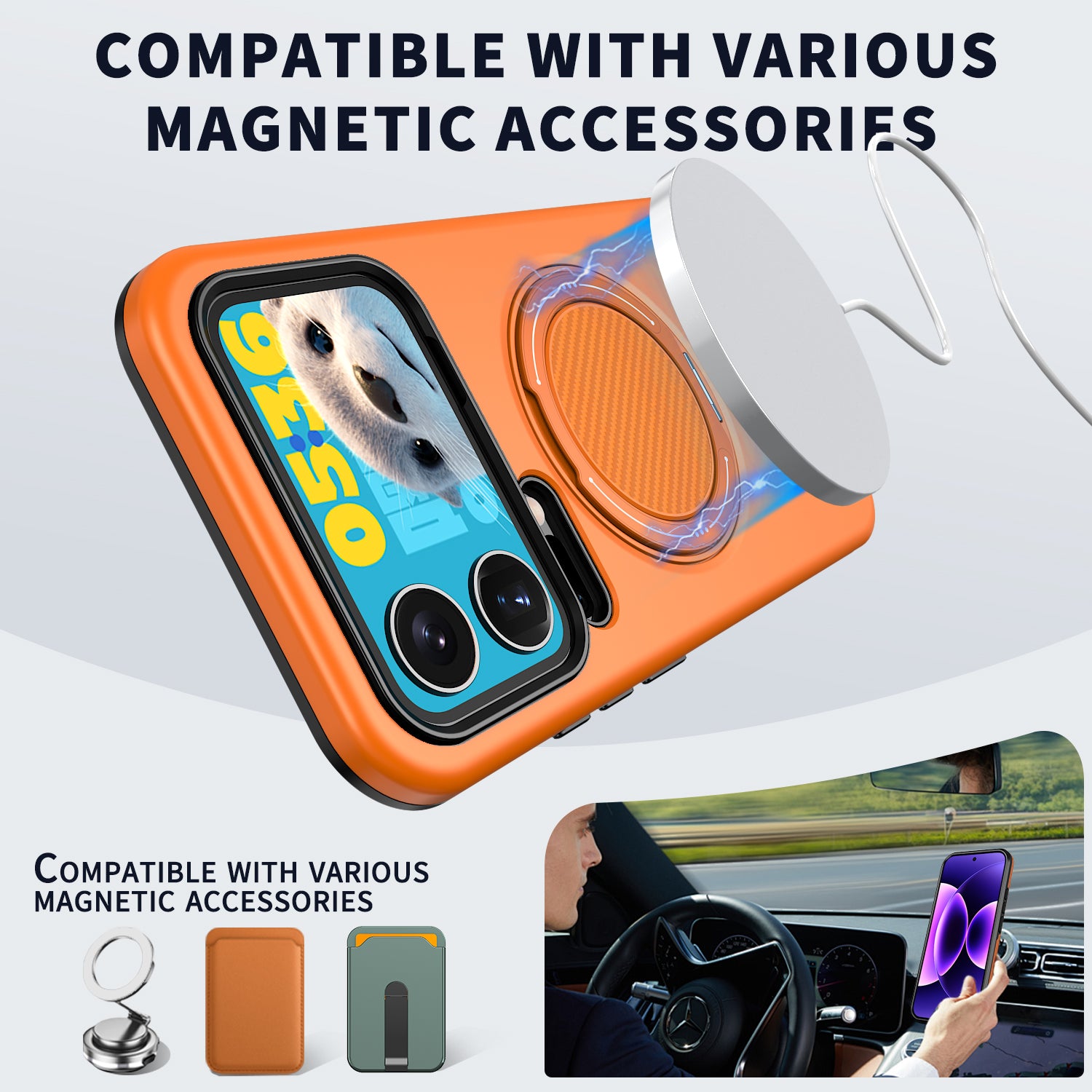 For Xiaomi 17 Pro Magnetic Case Rotating Kickstand TPU + PC Phone Cover