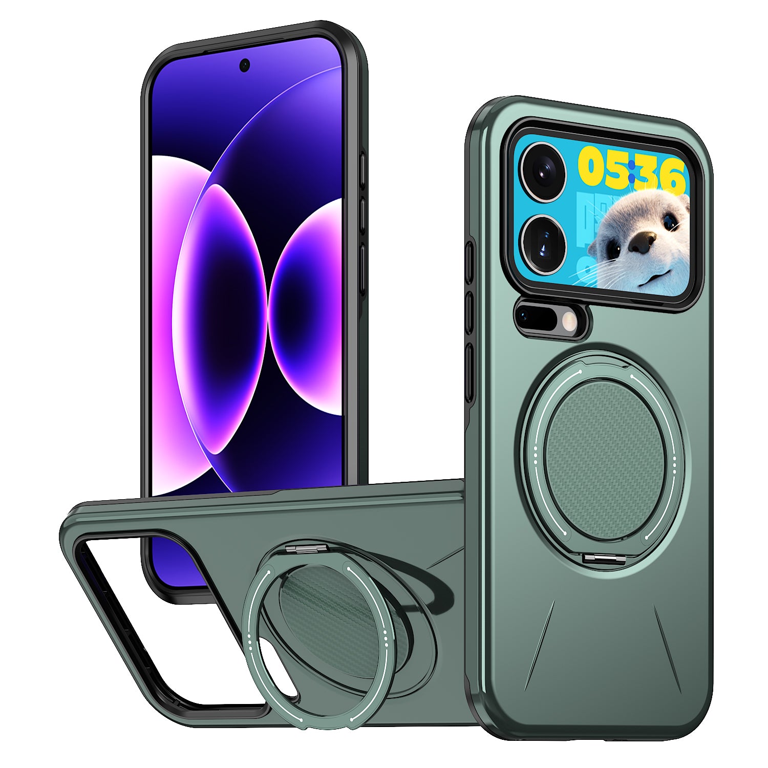 For Xiaomi 17 Pro Magnetic Case Rotating Kickstand TPU + PC Phone Cover