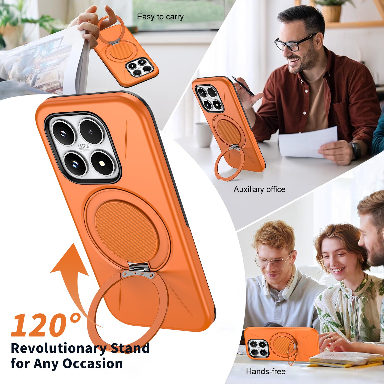 For Xiaomi 17 Magnetic Case Rotating Kickstand TPU + PC Phone Cover