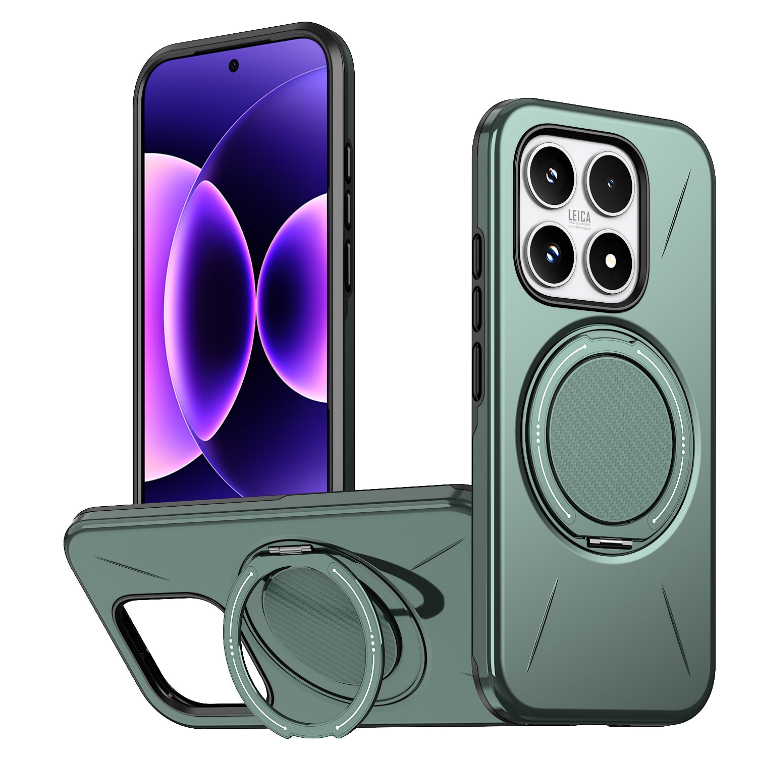 For Xiaomi 17 Magnetic Case Rotating Kickstand TPU + PC Phone Cover