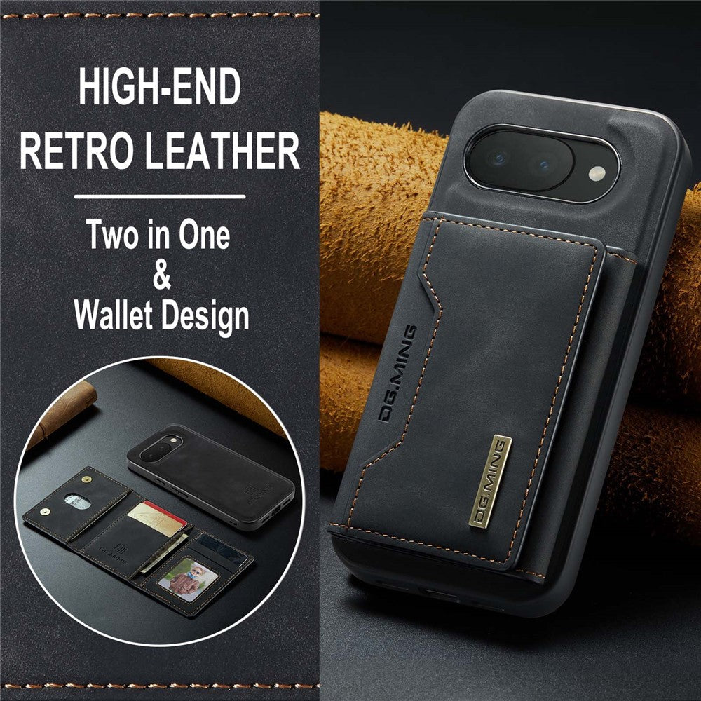 DG.MING M2 Series for Google Pixel 10a Magnetic Case PU + PC + TPU Phone Cover Detachable Wallet Kickstand