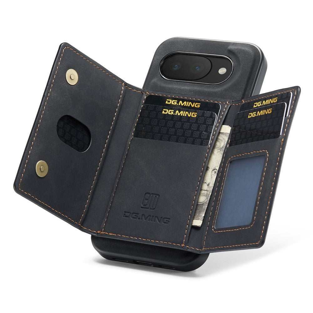 DG.MING M2 Series for Google Pixel 10a Magnetic Case PU + PC + TPU Phone Cover Detachable Wallet Kickstand