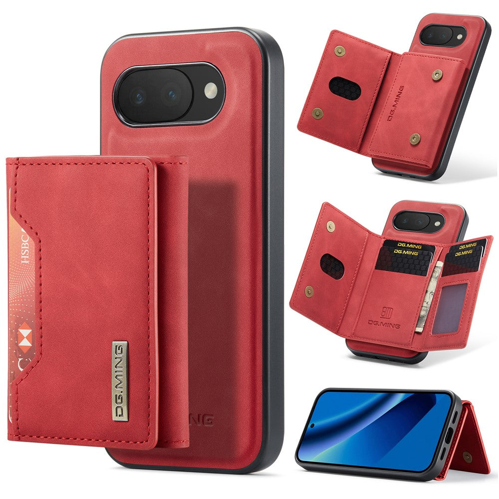 DG.MING M2 Series for Google Pixel 10a Magnetic Case PU + PC + TPU Phone Cover Detachable Wallet Kickstand