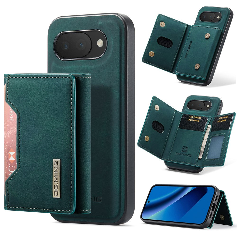 DG.MING M2 Series for Google Pixel 10a Magnetic Case PU + PC + TPU Phone Cover Detachable Wallet Kickstand