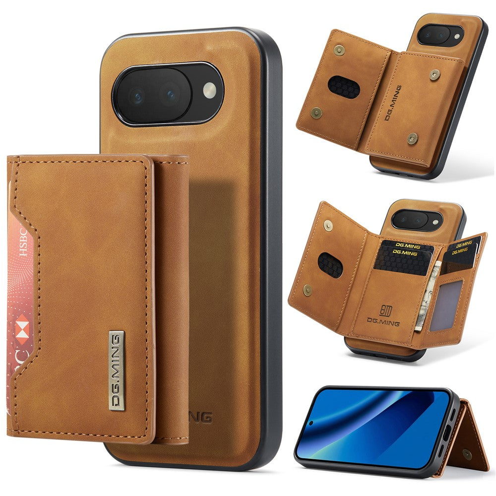 DG.MING M2 Series for Google Pixel 10a Magnetic Case PU + PC + TPU Phone Cover Detachable Wallet Kickstand