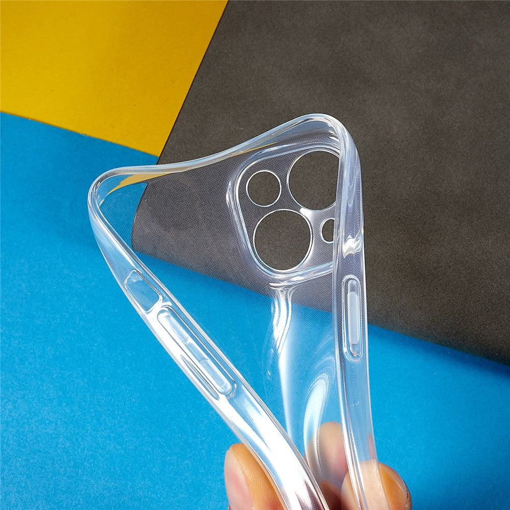 For iPhone 14 Phone Protective Back Cover Ultra Thin Transparent Soft TPU Case with Precise Lens Cutout