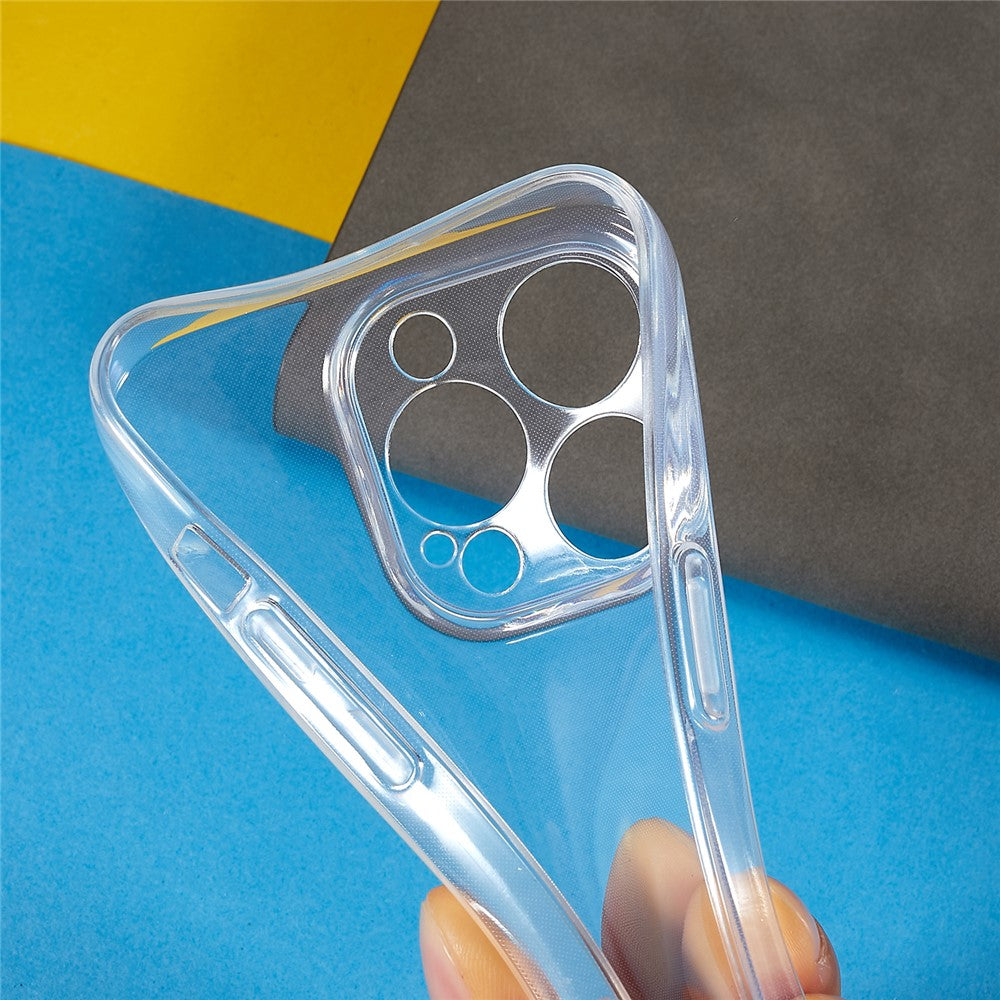 For iPhone 14 Pro Max Precise Lens Cutout Transparent Drop-proof Cover Mobile Phone Slim TPU Case