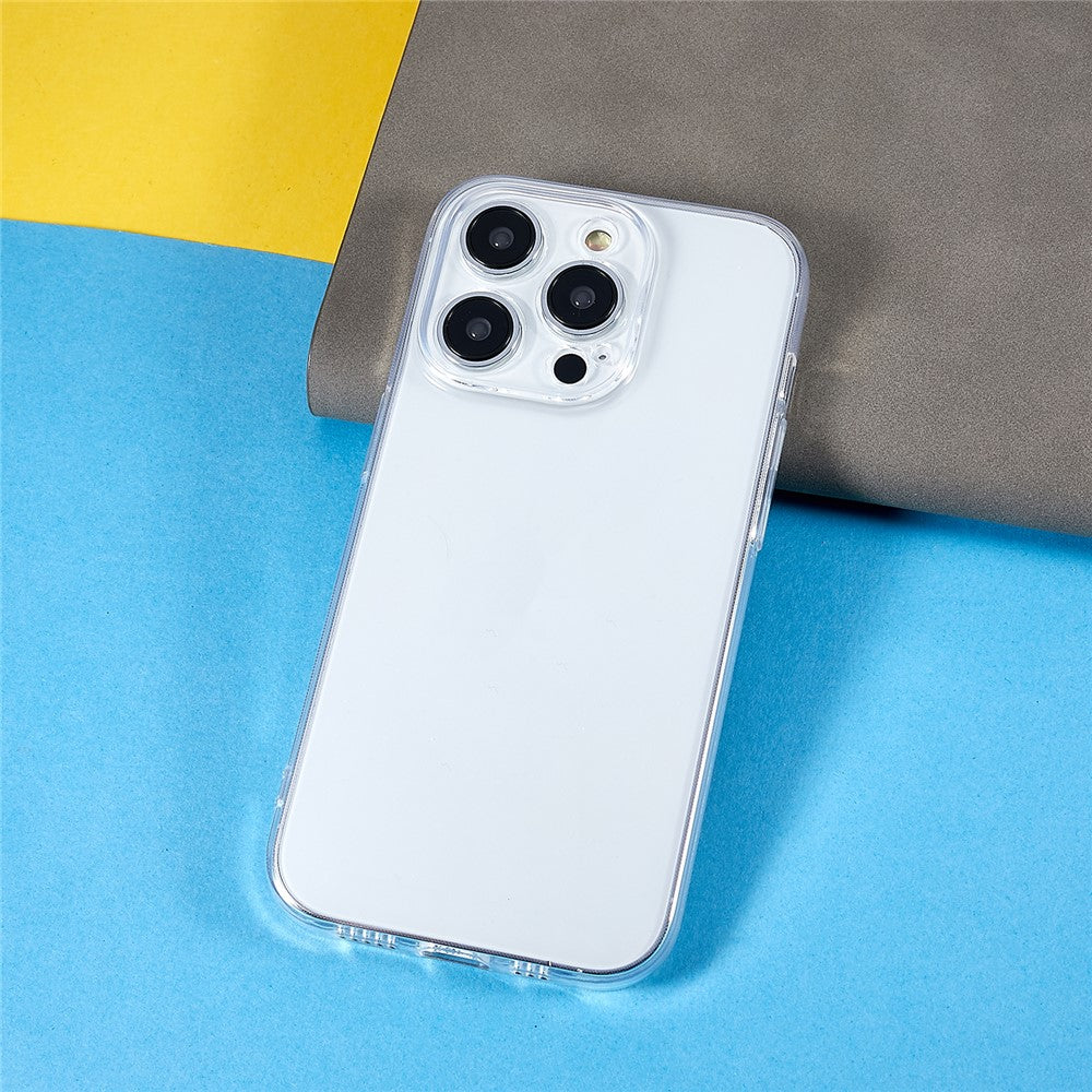 For iPhone 14 Pro Max Precise Lens Cutout Transparent Drop-proof Cover Mobile Phone Slim TPU Case