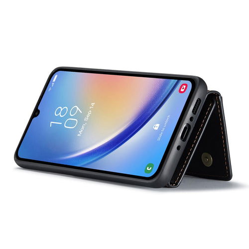 DG.MING M2 Series Detachable Wallet Cover for Samsung Galaxy A14 4G / 5G , PU Leather Coated PC+TPU Kickstand Phone Case