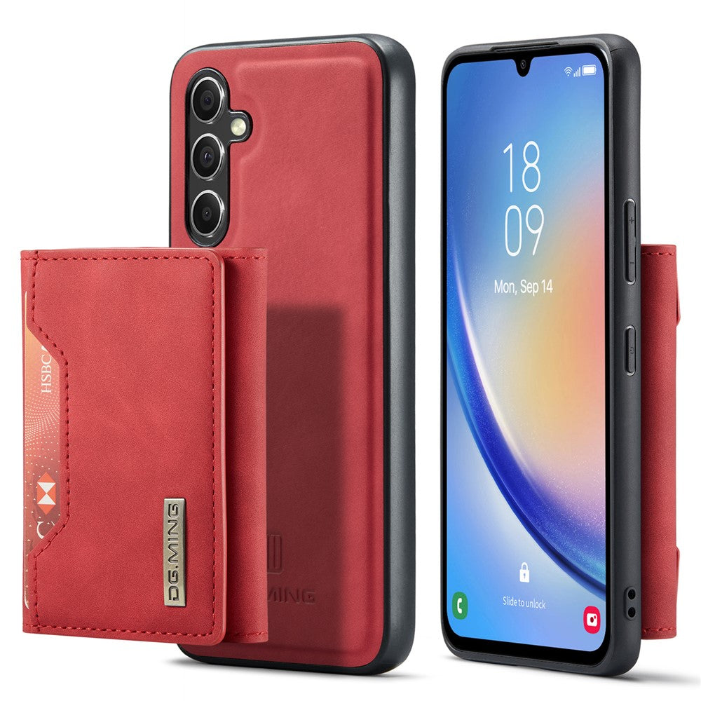 DG.MING M2 Series Detachable Wallet Cover for Samsung Galaxy A14 4G / 5G , PU Leather Coated PC+TPU Kickstand Phone Case