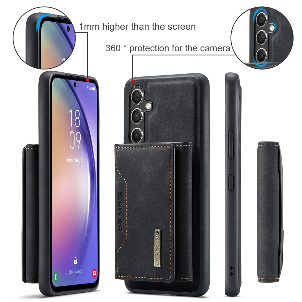 DG.MING M2 Series for Samsung Galaxy A54 5G PU Leather Coated PC+TPU Phone Case Detachable Wallet Back Kickstand Cover