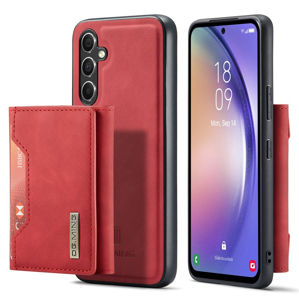 DG.MING M2 Series for Samsung Galaxy A54 5G PU Leather Coated PC+TPU Phone Case Detachable Wallet Back Kickstand Cover