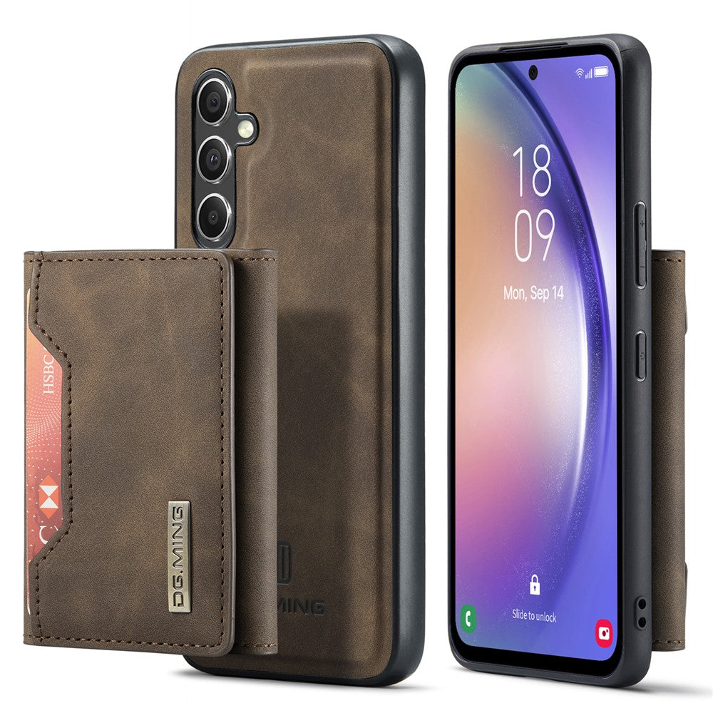 DG.MING M2 Series for Samsung Galaxy A54 5G PU Leather Coated PC+TPU Phone Case Detachable Wallet Back Kickstand Cover