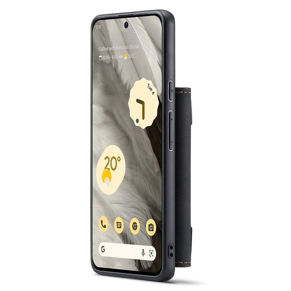 DG.MING M2 Series for Google Pixel 8 Magnetic Detachable Back Cover Leather Coated PC+TPU Kickstand Wallet Phone Case