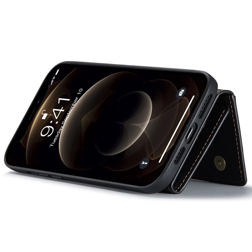 DG.MING M2 Series for iPhone 15 Plus Kickstand Phone Case PU+PC+TPU Magnetic Wallet Phone Cover