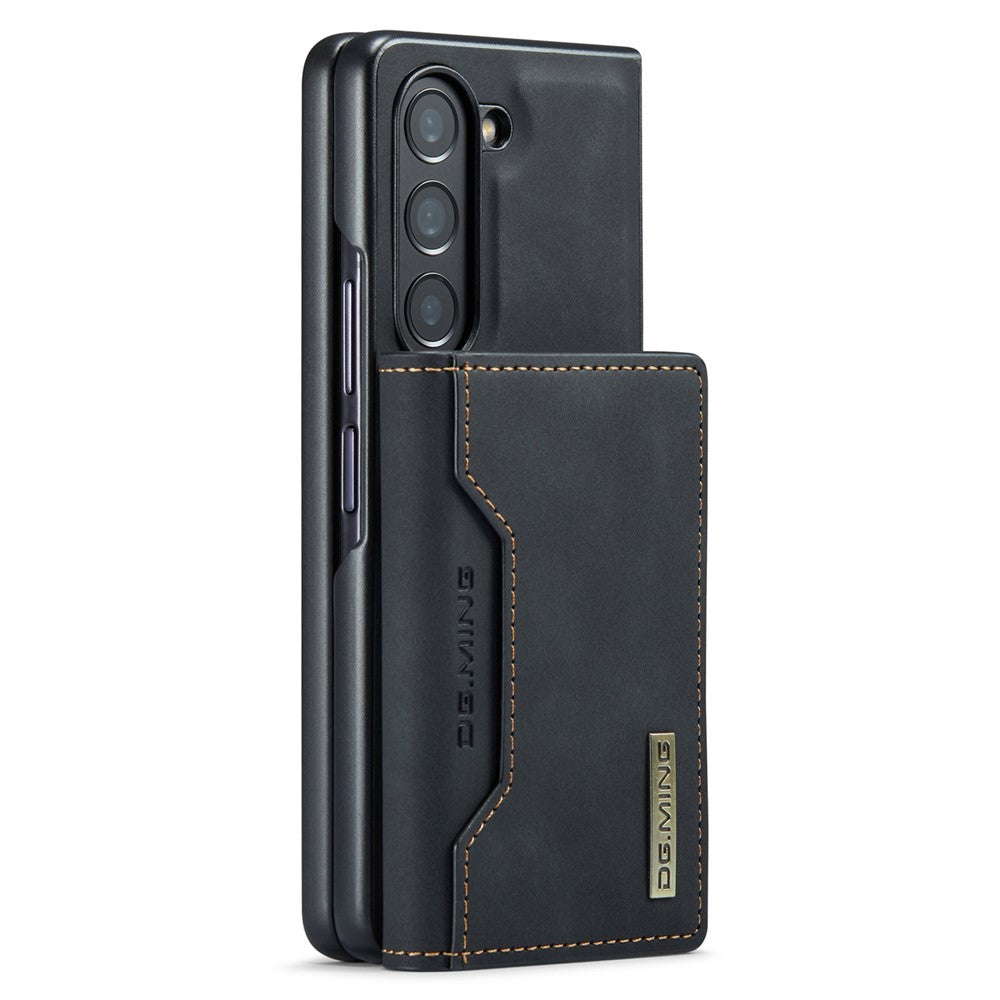 DG.MING M2 Series Kickstand Wallet Case for Samsung Galaxy Z Fold5 5G , PU Leather+PC Detachable Magnetic Phone Cover
