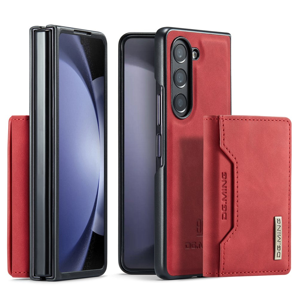 DG.MING M2 Series Kickstand Wallet Case for Samsung Galaxy Z Fold5 5G , PU Leather+PC Detachable Magnetic Phone Cover