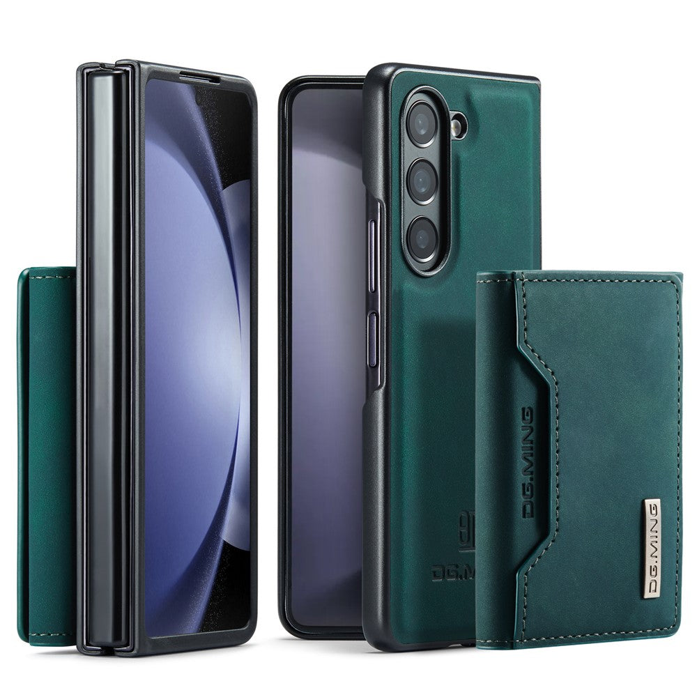 DG.MING M2 Series Kickstand Wallet Case for Samsung Galaxy Z Fold5 5G , PU Leather+PC Detachable Magnetic Phone Cover