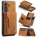 DG.MING M2 Series for Samsung Galaxy S23 FE Detachable Wallet Phone Case Kickstand Leather Coated TPU+PC Cover