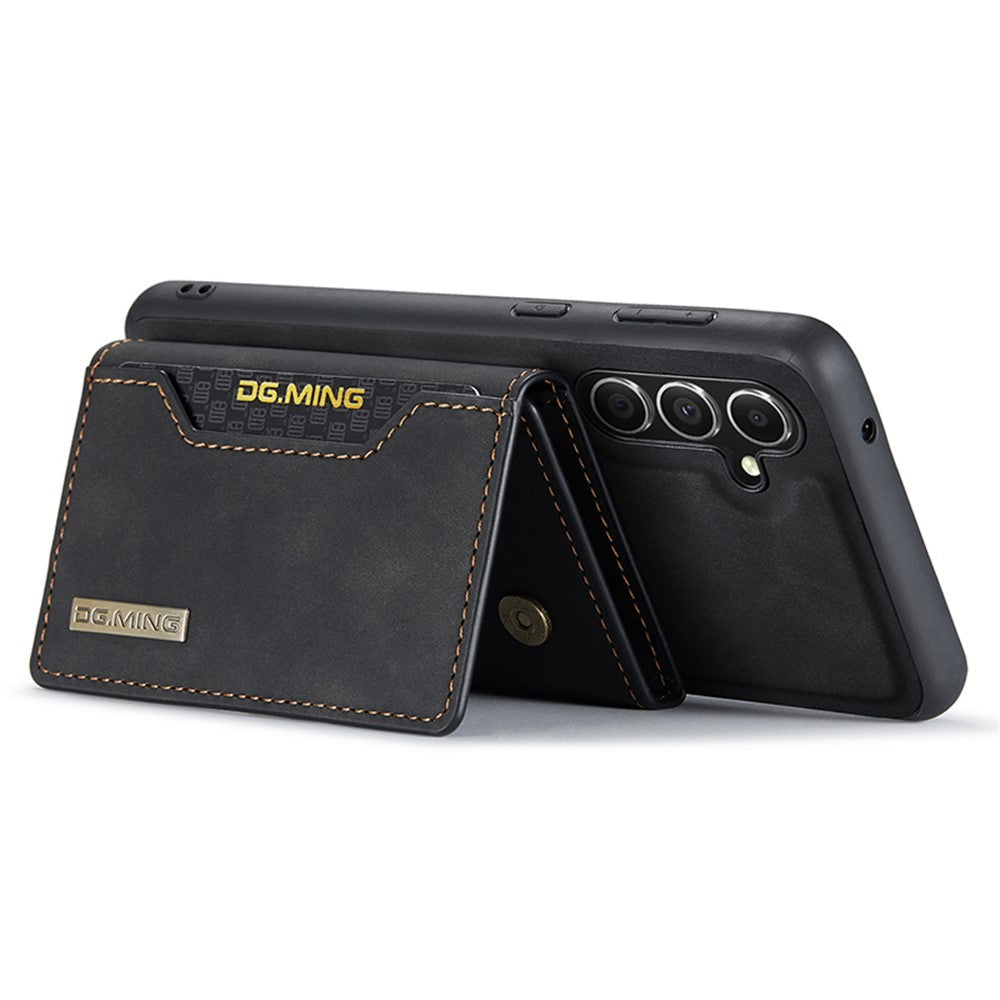 DG.MING M2 Series for Samsung Galaxy S23 FE Detachable Wallet Phone Case Kickstand Leather Coated TPU+PC Cover