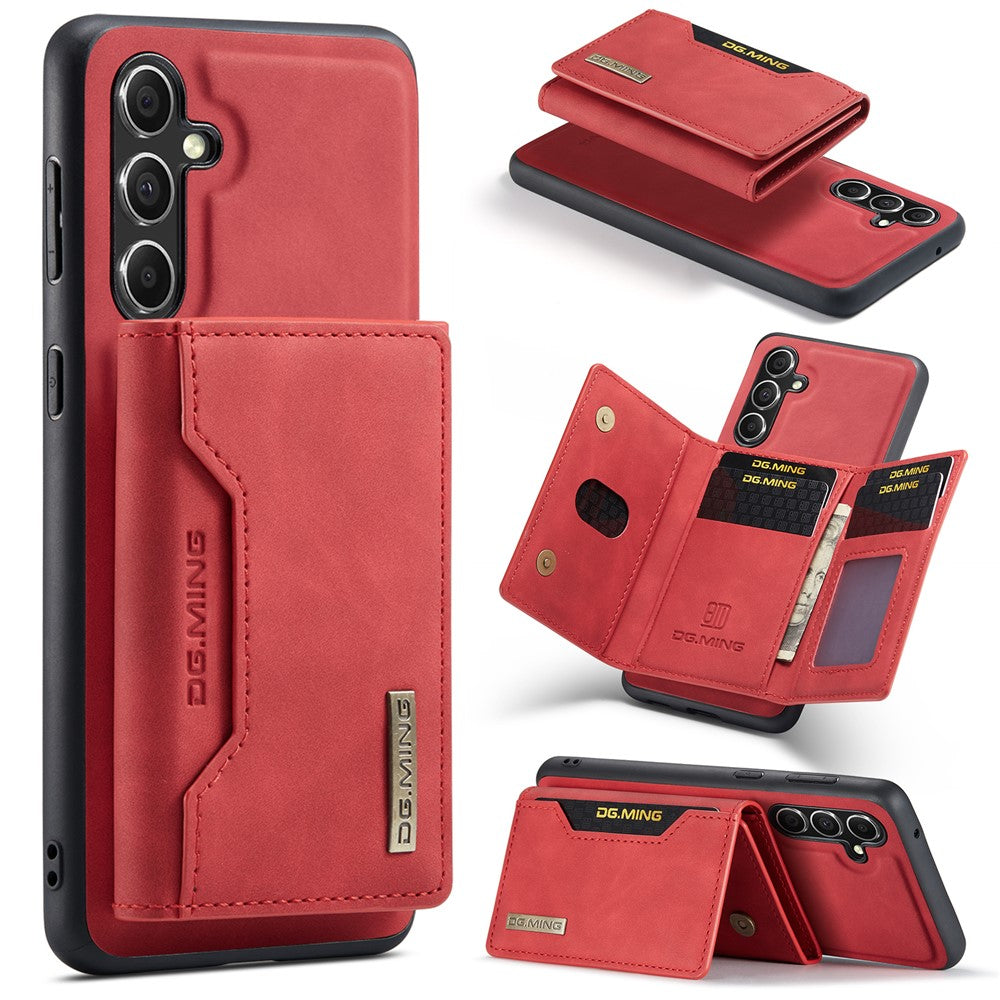 DG.MING M2 Series for Samsung Galaxy S23 FE Detachable Wallet Phone Case Kickstand Leather Coated TPU+PC Cover
