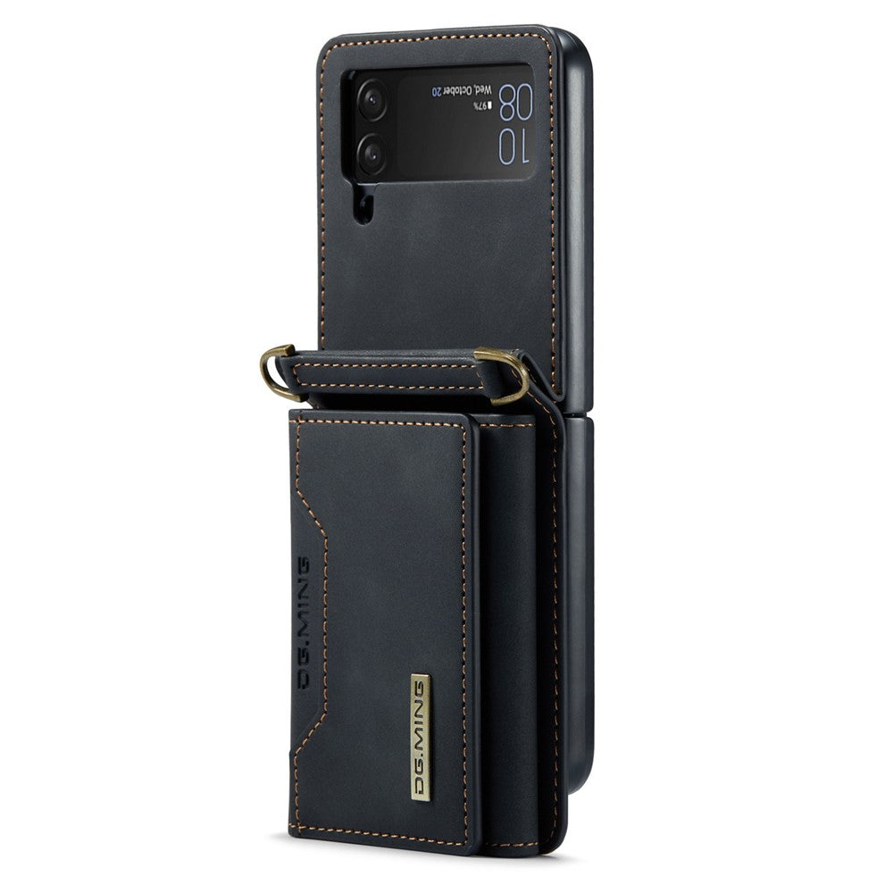 DG.MING M2 Series for Samsung Galaxy Z Flip3 5G Detachable 2 in 1 Wallet Phone Case Leather+PC Magnetic Kickstand Cover