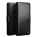 QIALINO For Huawei Mate 60 Case Genuine Cow Leather Viewing Stand Flip Phone Cover