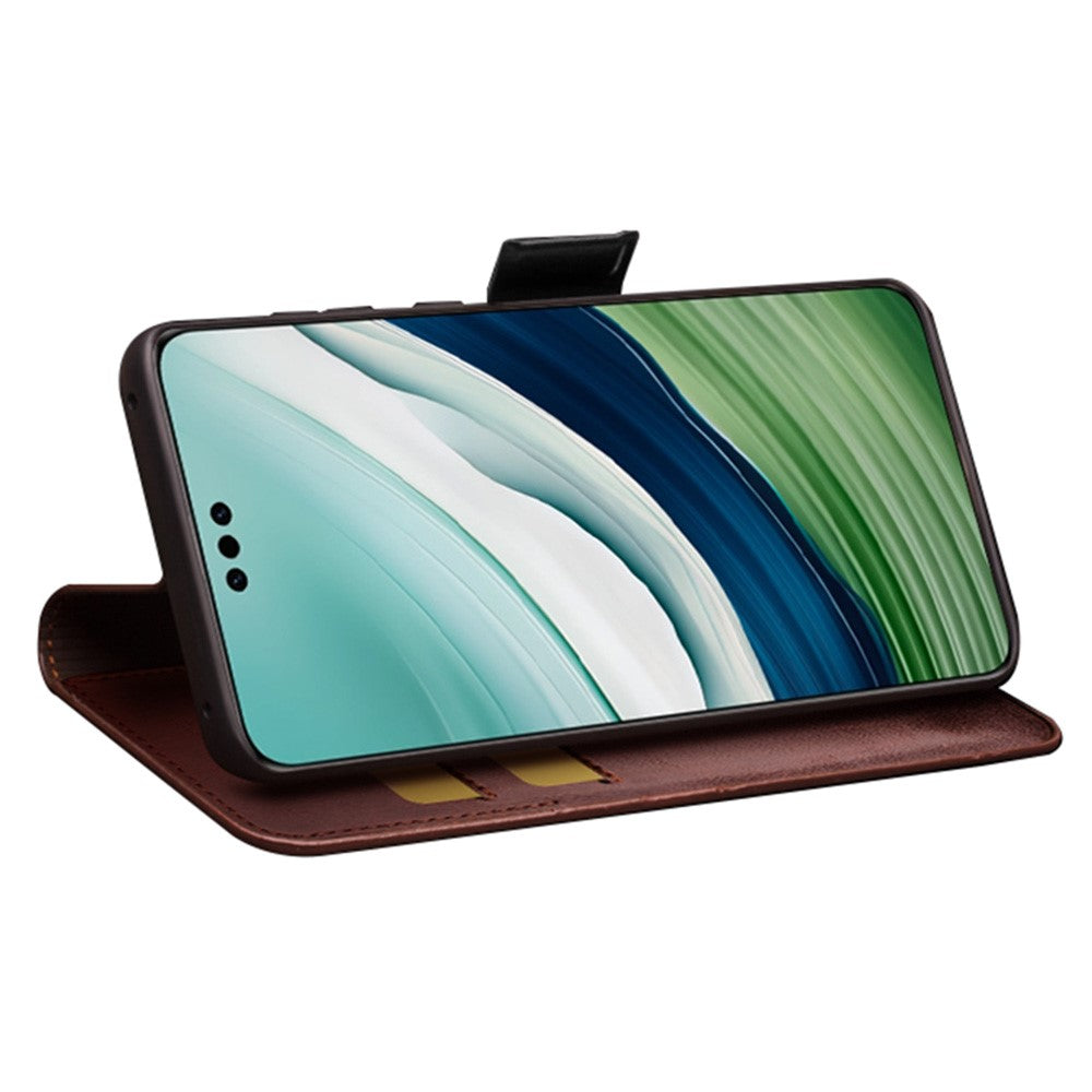 QIALINO For Huawei Mate 60 Case Genuine Cow Leather Viewing Stand Flip Phone Cover
