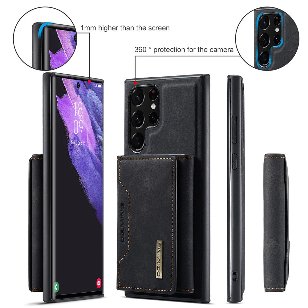 DG.MING M2 Series for Samsung Galaxy S24 Ultra Case Kickstand Cover with Detachable Magnetic Wallet