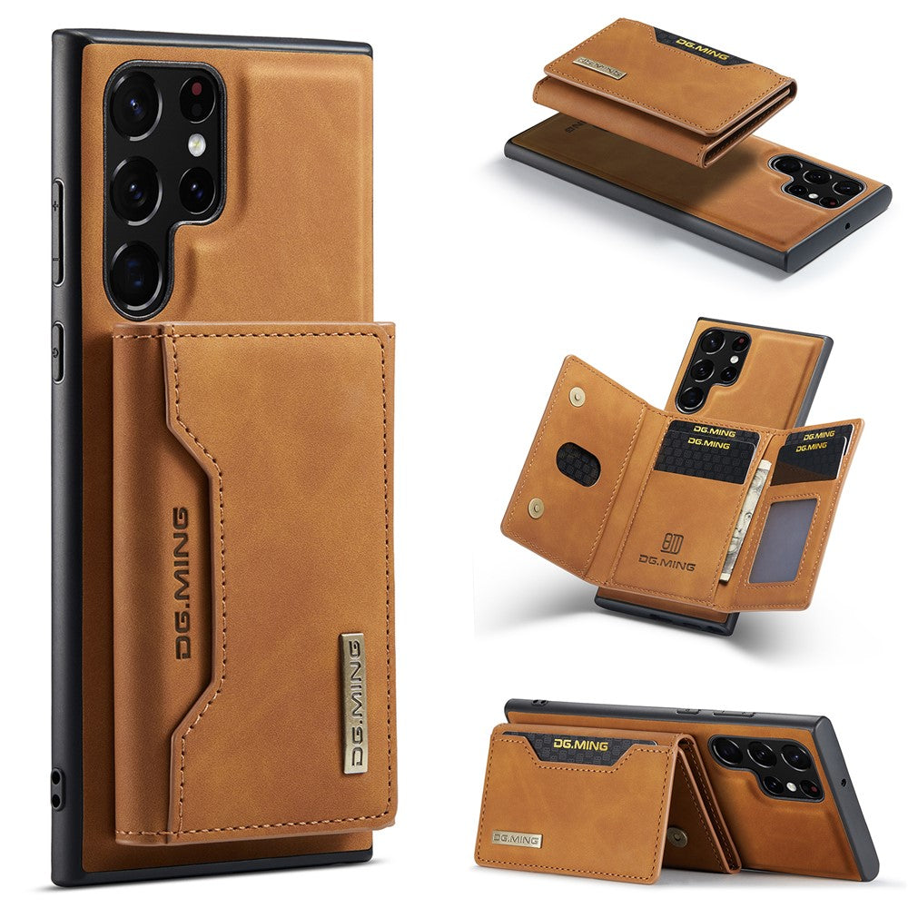 DG.MING M2 Series for Samsung Galaxy S24 Ultra Case Kickstand Cover with Detachable Magnetic Wallet
