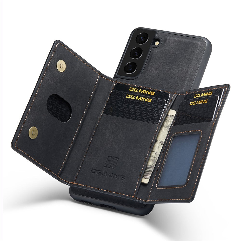 DG.MING M2 Series for Samsung Galaxy S24 Kickstand Case Wallet Detachable 2-in-1 Phone Cover