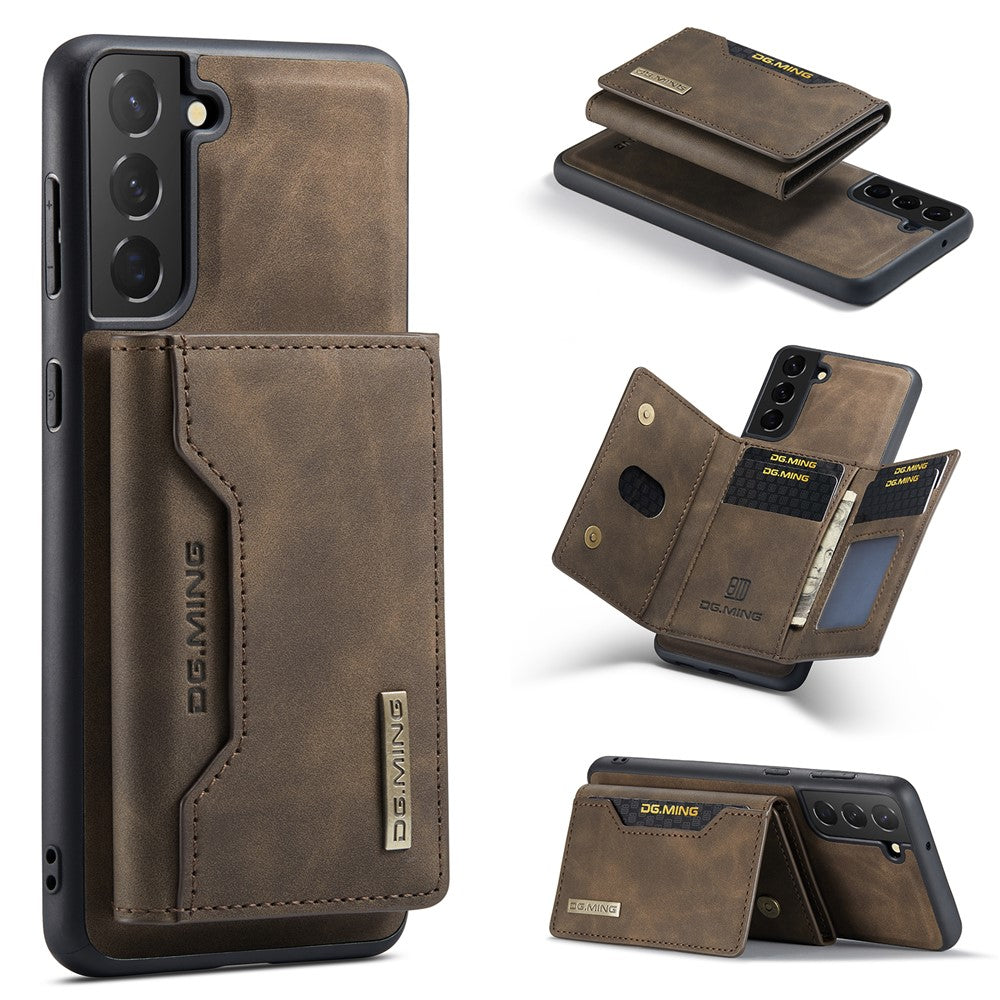 DG.MING M2 Series for Samsung Galaxy S24 Kickstand Case Wallet Detachable 2-in-1 Phone Cover