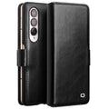 QIALINO For Samsung Galaxy Z Fold4 5G Genuine Cow Leather Case Wallet Magnetic Phone Cover
