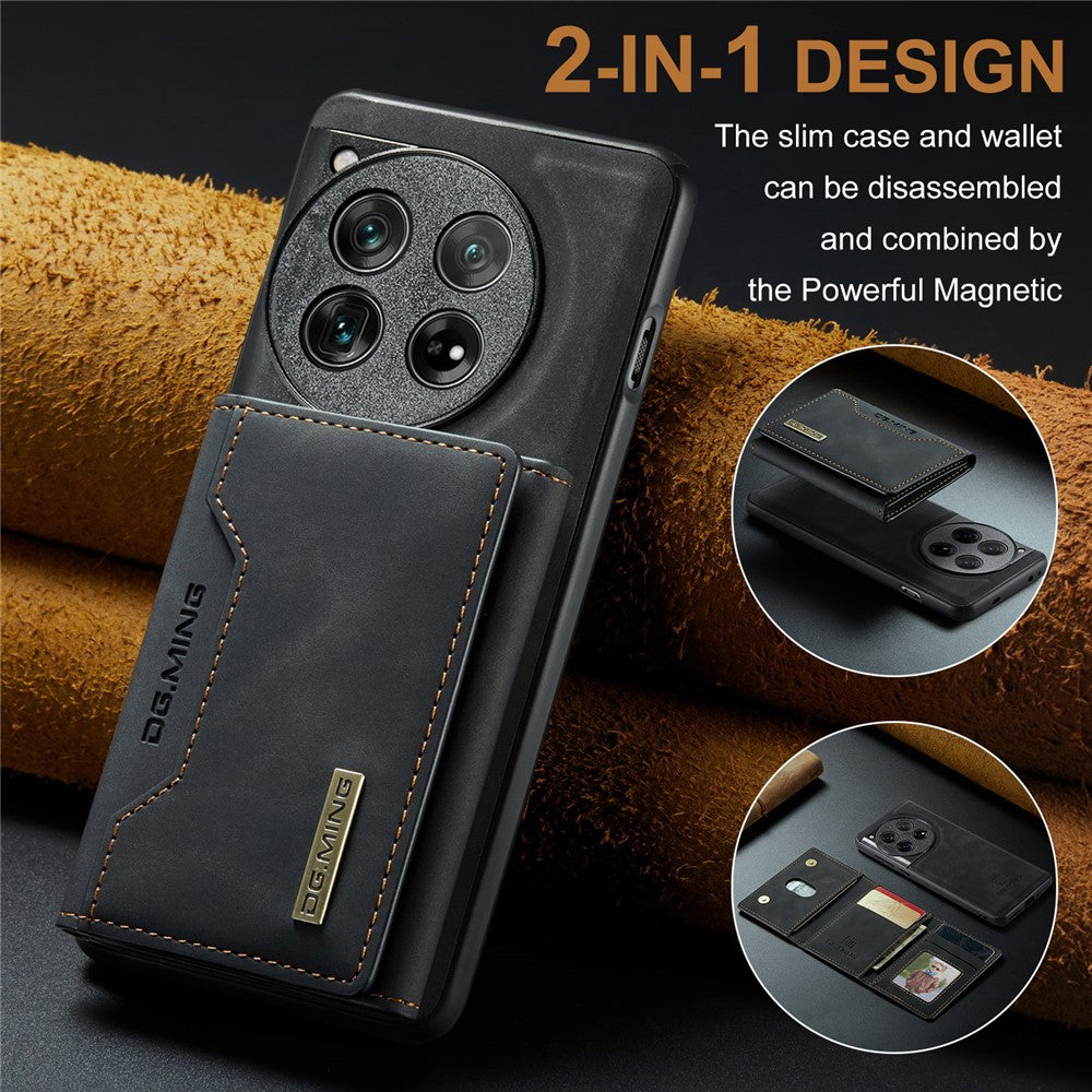 DG.MING M2 Series for OnePlus 12 5G Kickstand Case Detachable Magnetic Wallet Phone Cover