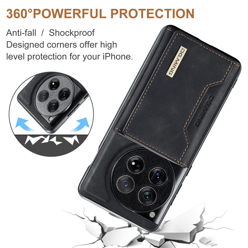 DG.MING M2 Series for OnePlus 12 5G Kickstand Case Detachable Magnetic Wallet Phone Cover