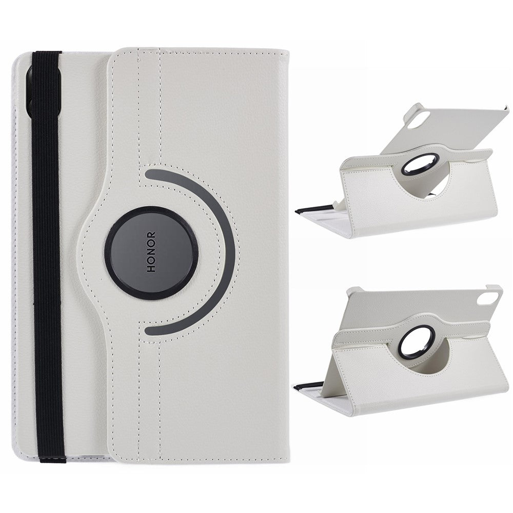 For Honor Pad X8a / Pad X9 Case Rotating Stand PU Leather+PC Tablet Cover with Elastic Band