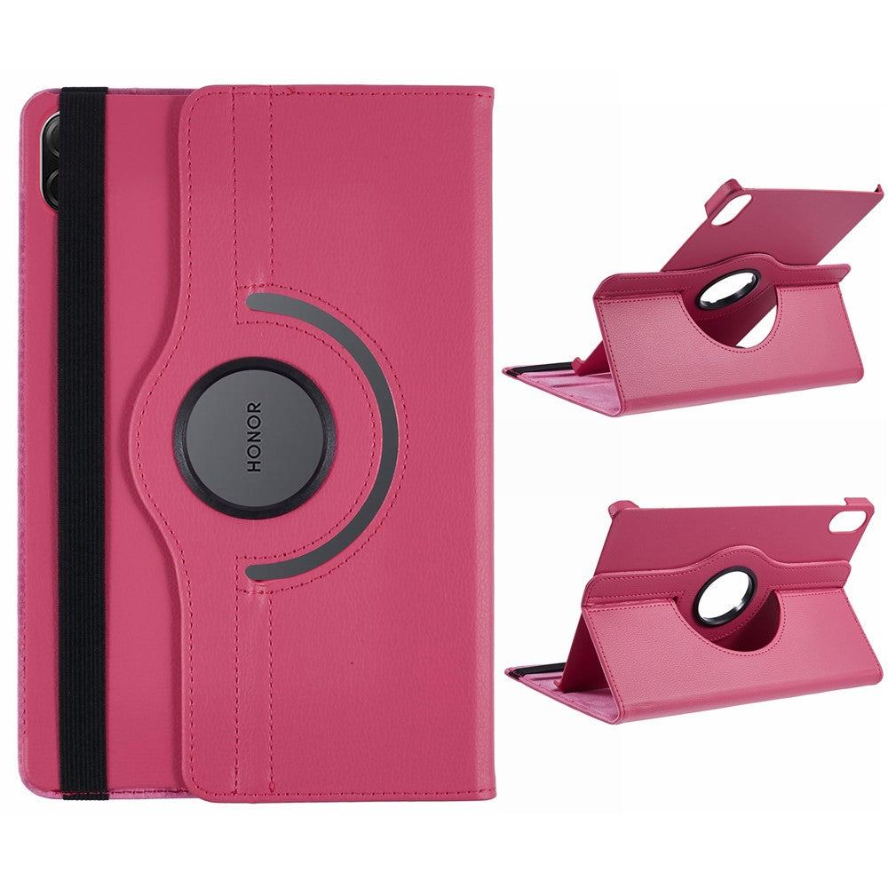 For Honor Pad X8a / Pad X9 Case Rotating Stand PU Leather+PC Tablet Cover with Elastic Band