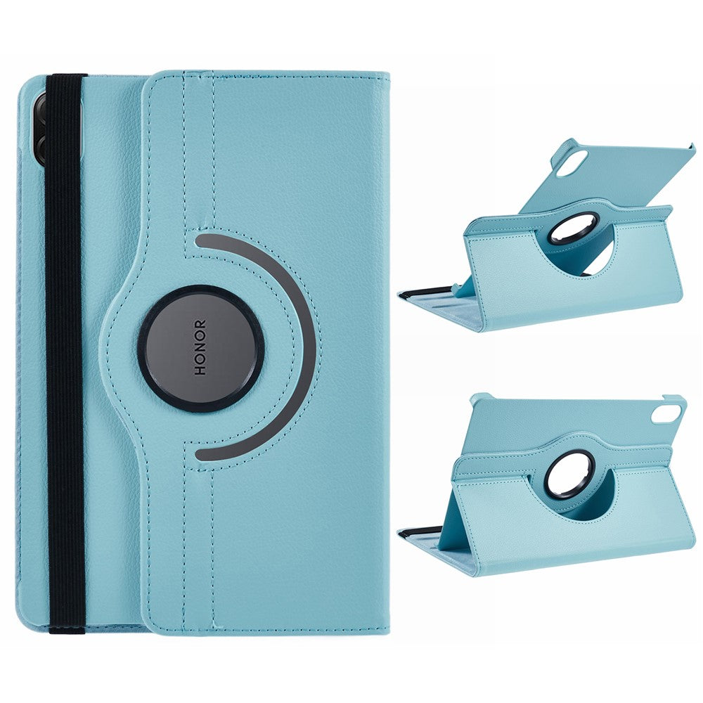 For Honor Pad X8a / Pad X9 Case Rotating Stand PU Leather+PC Tablet Cover with Elastic Band