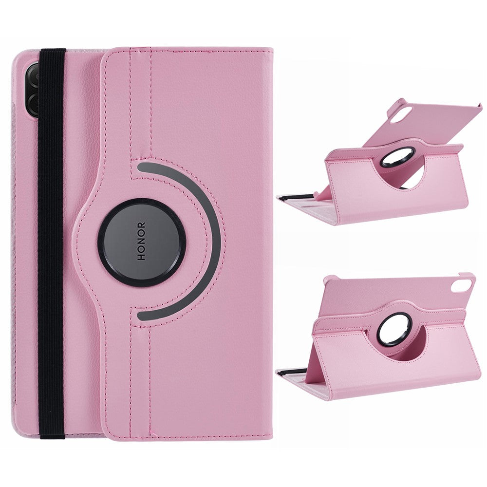 For Honor Pad X8a / Pad X9 Case Rotating Stand PU Leather+PC Tablet Cover with Elastic Band