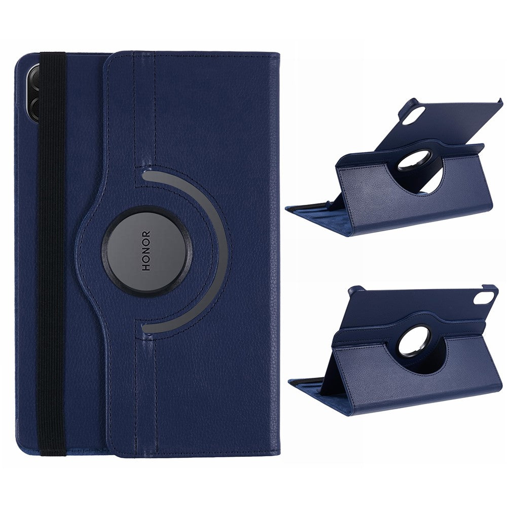 For Honor Pad X8a / Pad X9 Case Rotating Stand PU Leather+PC Tablet Cover with Elastic Band
