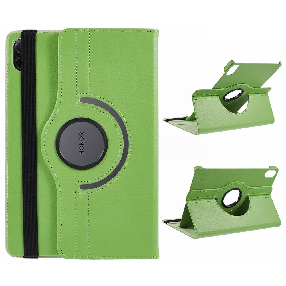 For Honor Pad X8a / Pad X9 Case Rotating Stand PU Leather+PC Tablet Cover with Elastic Band