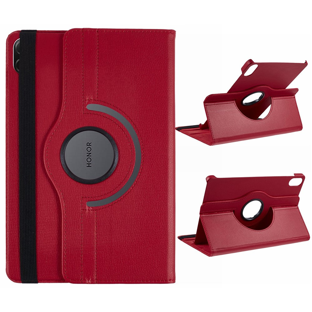 For Honor Pad X8a / Pad X9 Case Rotating Stand PU Leather+PC Tablet Cover with Elastic Band