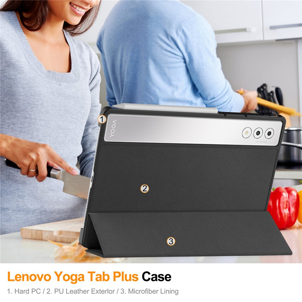 For Lenovo Yoga Tab Plus Case Anti-Drop Leather Stand Tablet Cover