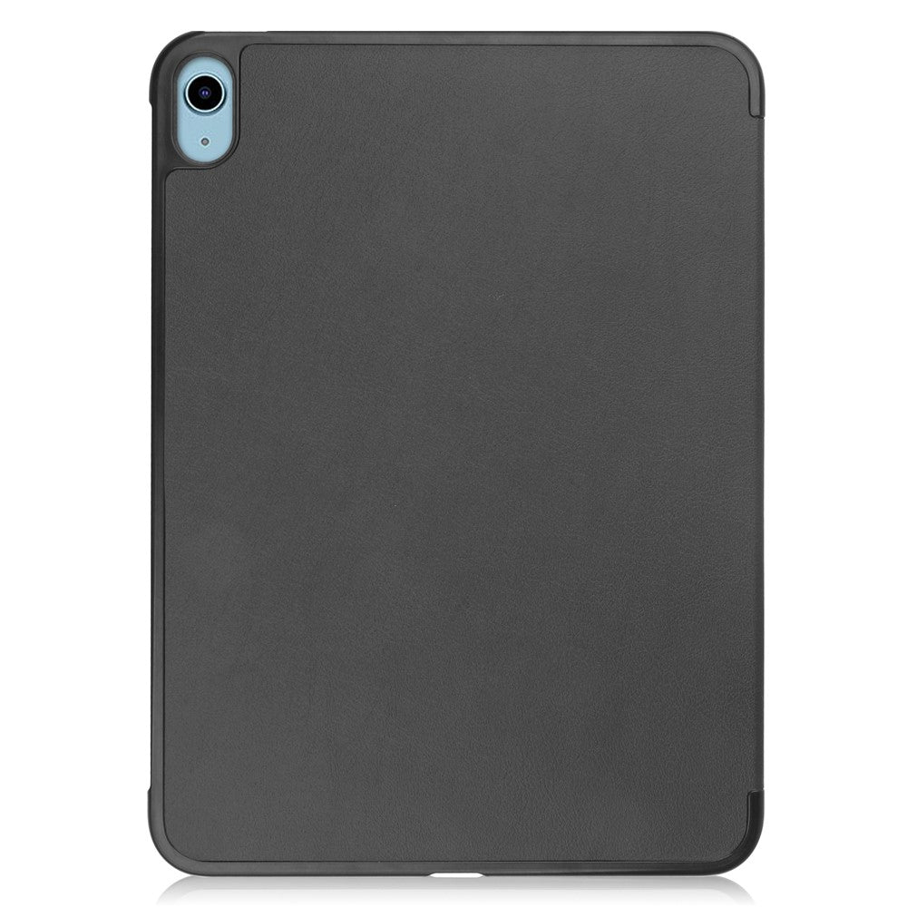 For iPad (2025) / 10.9 (2022) Case Anti-Drop Leather Tri-fold Stand Tablet Cover- Dark Blue