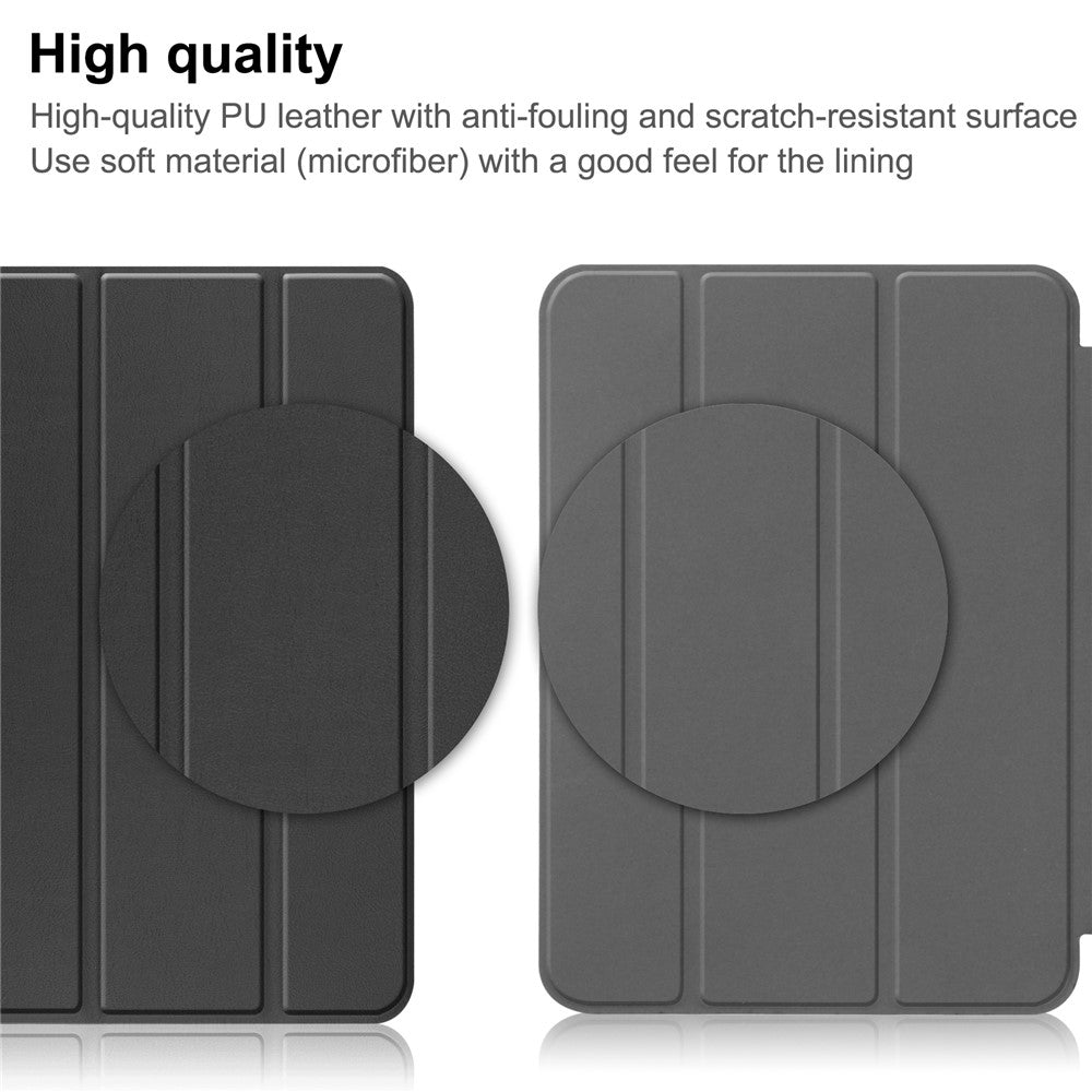 For iPad (2025) / 10.9 (2022) Case Anti-Drop Leather Tri-fold Stand Tablet Cover- Dark Blue