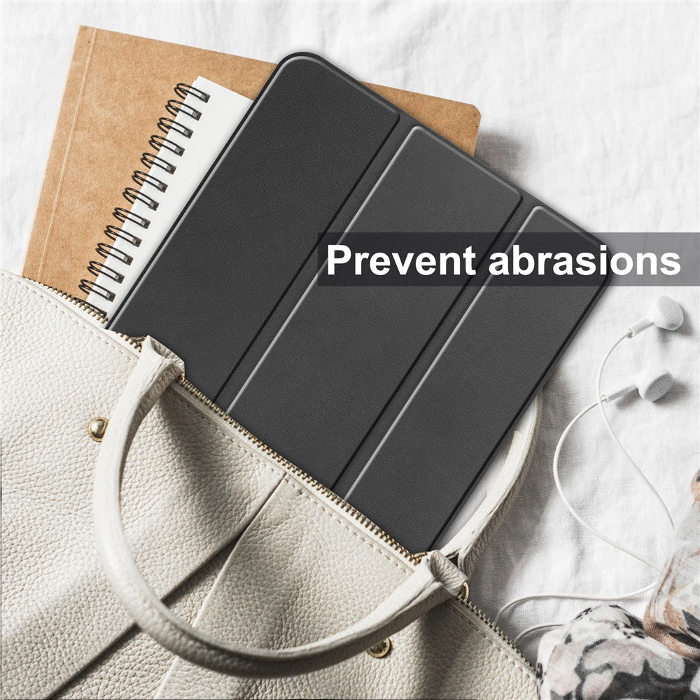 For iPad (2025) / 10.9 (2022) Case Anti-Drop Leather Tri-fold Stand Tablet Cover- Dark Blue