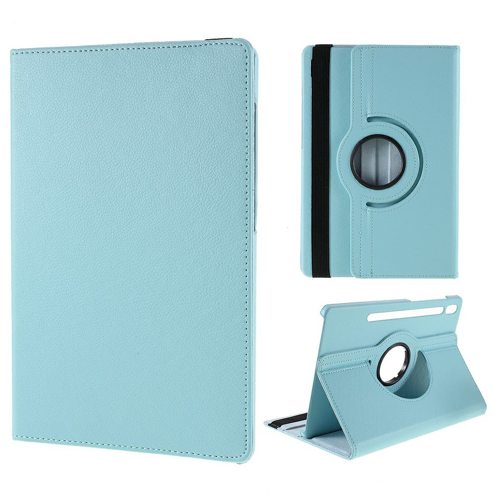 For Samsung Galaxy Tab S10 FE+ Case Rotating Stand PU Leather + PC Tablet Cover with Elastic Band