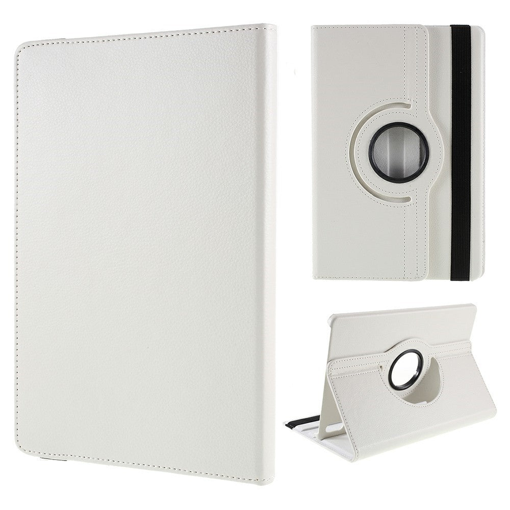For Samsung Galaxy Tab S10 FE+ Case Rotating Stand PU Leather + PC Tablet Cover with Elastic Band