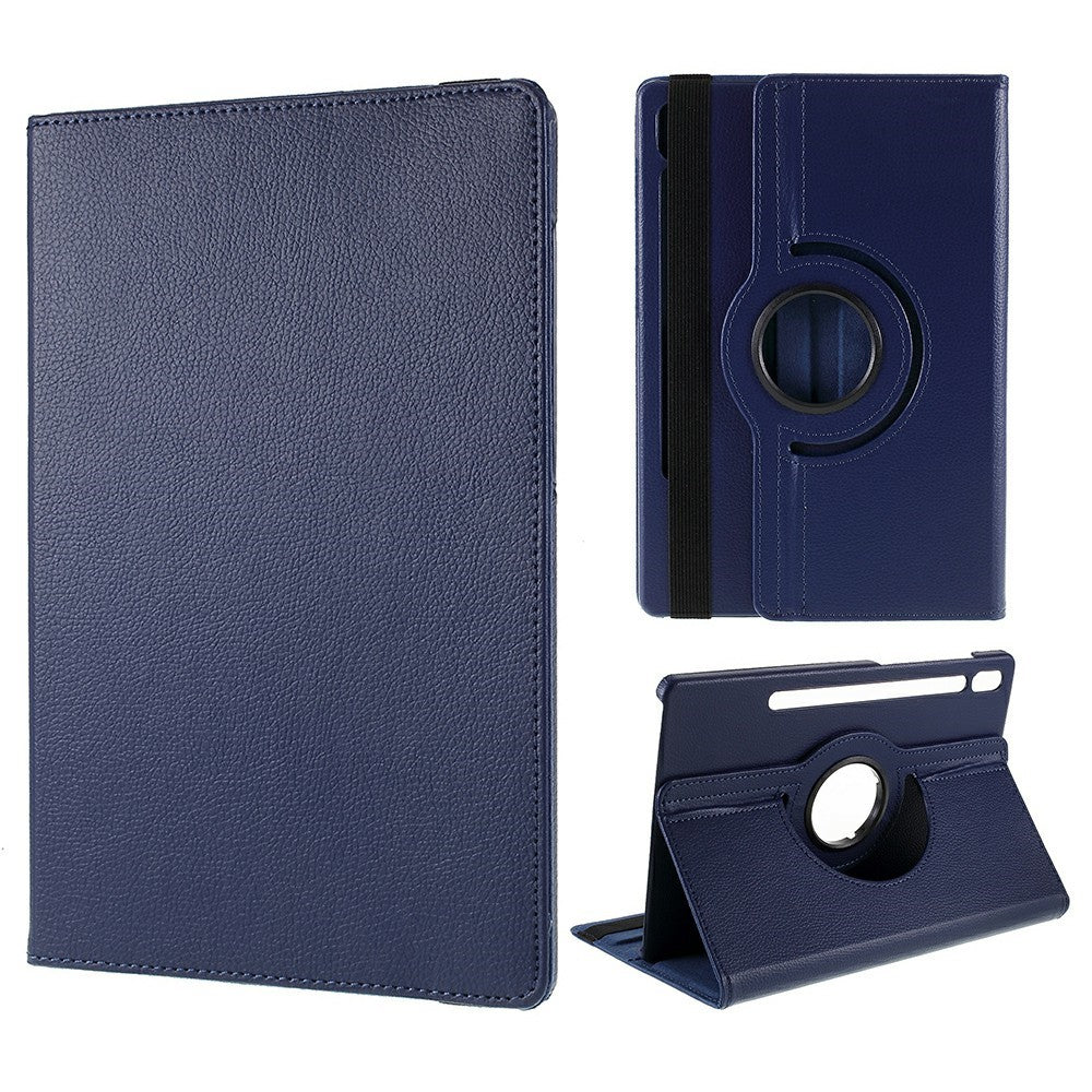 For Samsung Galaxy Tab S10 FE+ Case Rotating Stand PU Leather + PC Tablet Cover with Elastic Band